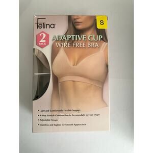 Felina Adaptive Cup Wire Free Seamless 2 pack Bra - NWT - S